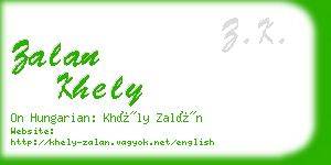 zalan khely business card